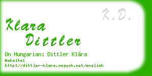 klara dittler business card